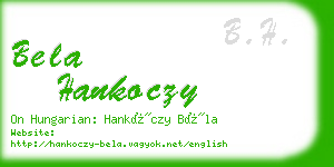 bela hankoczy business card